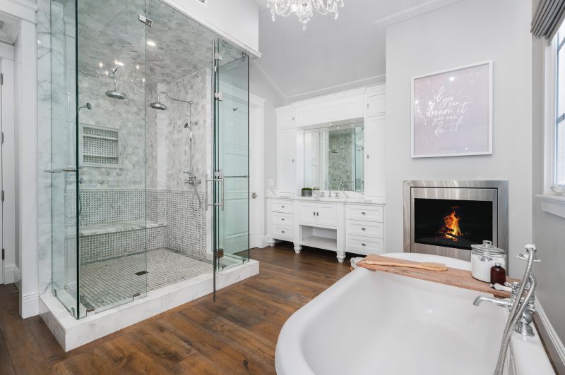 Luxurious Shower with Glass Enclosure
